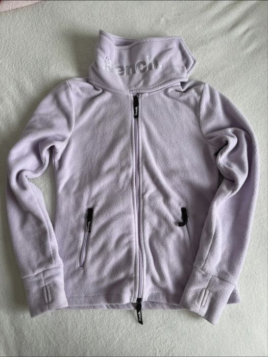 Bluza polarowa Polar Bench cieplutki z kołnierzem fioletowy w góry z kołnierzem liliowy