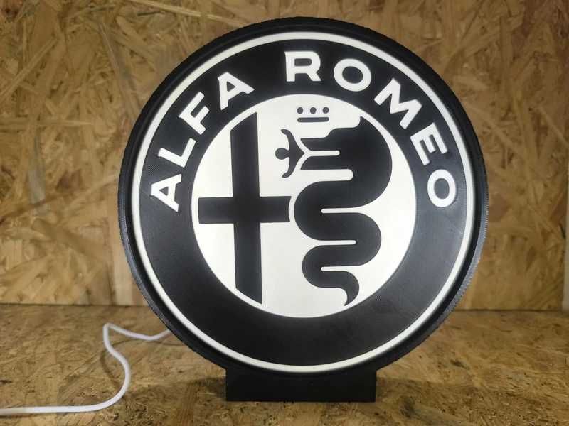 Lightbox Luminaria decorativa Alfa Romeo 2cores