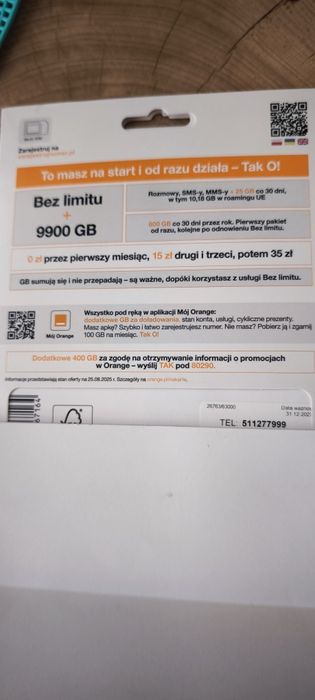 Złoty numer Orange