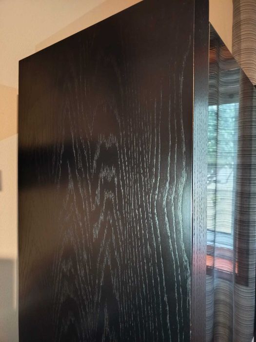 Conjunto de Móveis de Sala – Carvalho Preto e Lacado Cinza