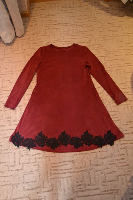 Платье длинный рукав бордовое шикарное платье на Новый год