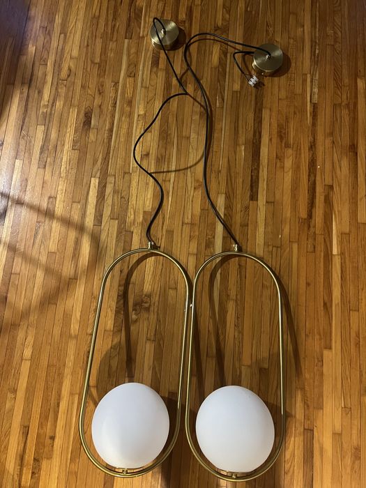 Złote owalne lampy sklum  2 szt.