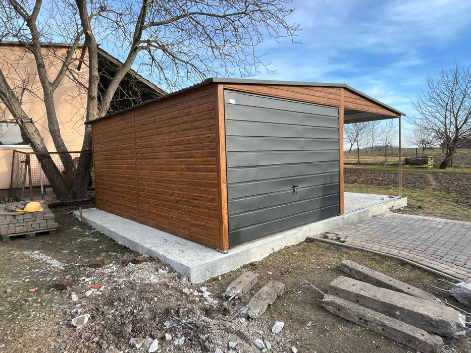 Garaż blaszany 8x6 Dach dwuspadowy