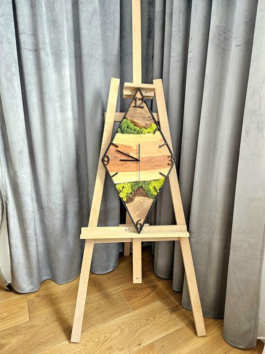 Zegar loft Jabłoń i orzech mech chrobotek