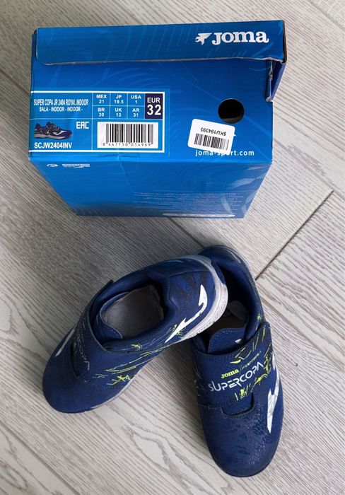 Бутси футзалки JOMA SUPER COPA 32 та сороканіжки POWERFULL 34 розмір