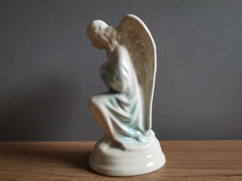 Stara figurka Anioł Śląski porcelana Jan Jezela Katowice PRL - unikat