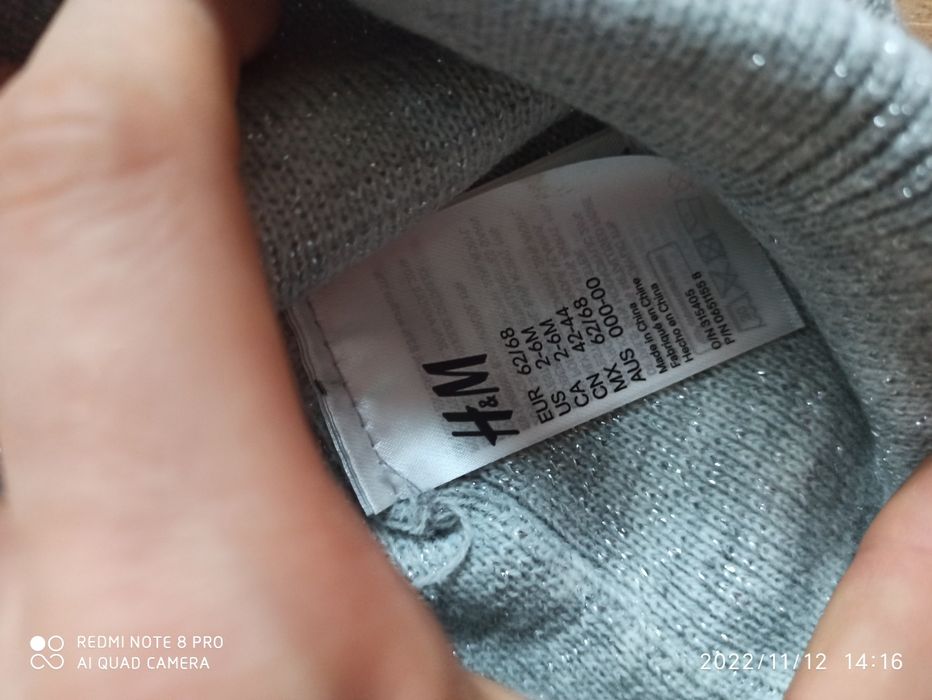 Czapka zimowa H&M 62/68