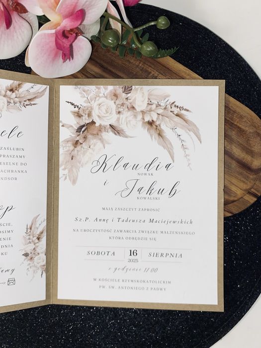 Ślubne Zaproszenie boho