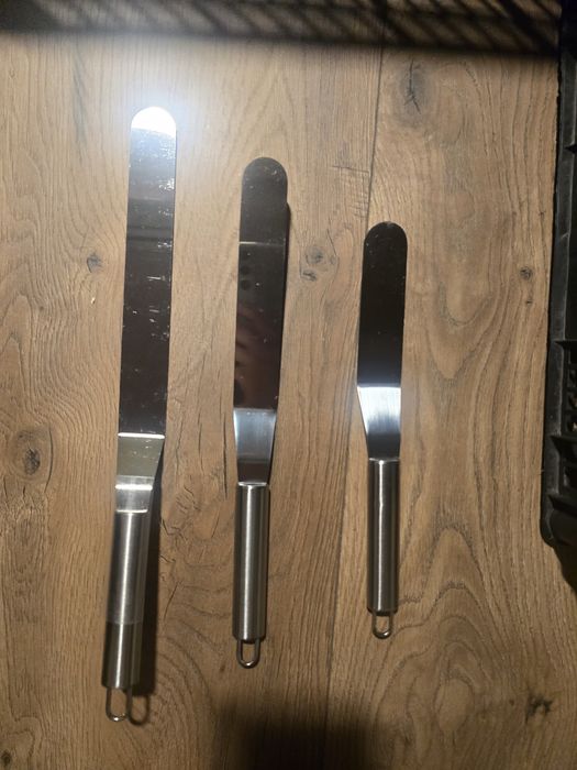 Zestaw 3 szpatułek do ciasta ze stali, łopatka do dekorowania ciast, narzędzie do pieczenia 15 cm