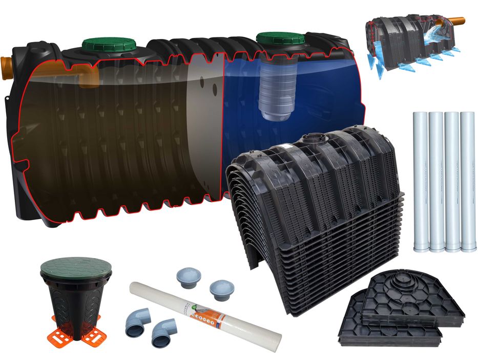 Przydomowa oczyszczalnia ścieków 4000l dwukomorowa tunelowa