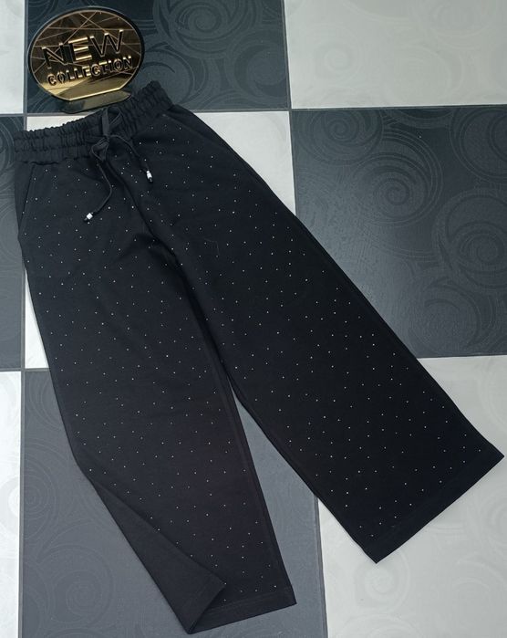 Штани палаццо для дівчинки з стразами ,весна, 134,140,146,152,158