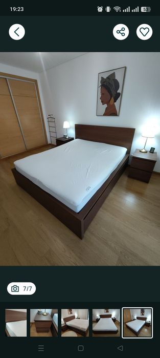 Cama de casal Ikea Malm com gavetas,  como Nova 
Cama 1