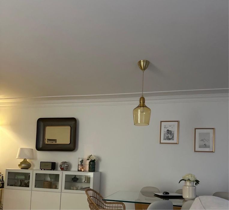Candeiero tecto ikea dourado
