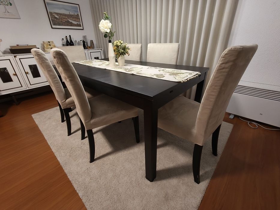 Conjunto Mesa IKEA Extensível + 6 Cadeiras