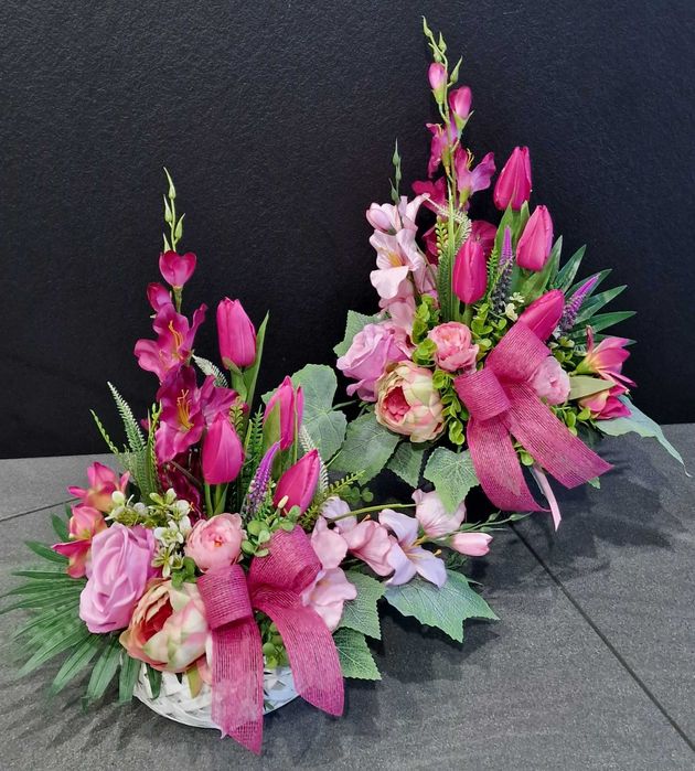 Komplet kompozycji kwiatowych na grób stroik wkład do wazonu WG127