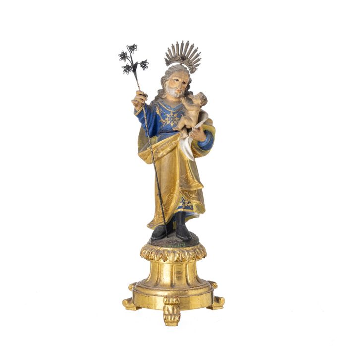 Arte Sacra - São José das botas com o menino Jesus - Século XVIII