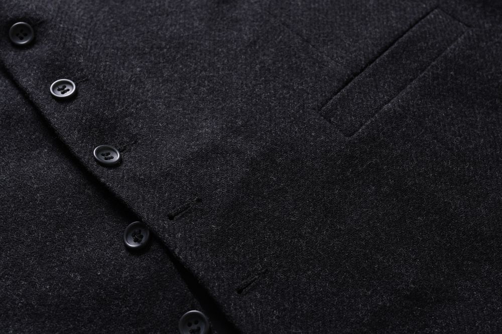 HENRY MORELL wełniana kamizelka garniturowa Pure New Wool antracyt 54