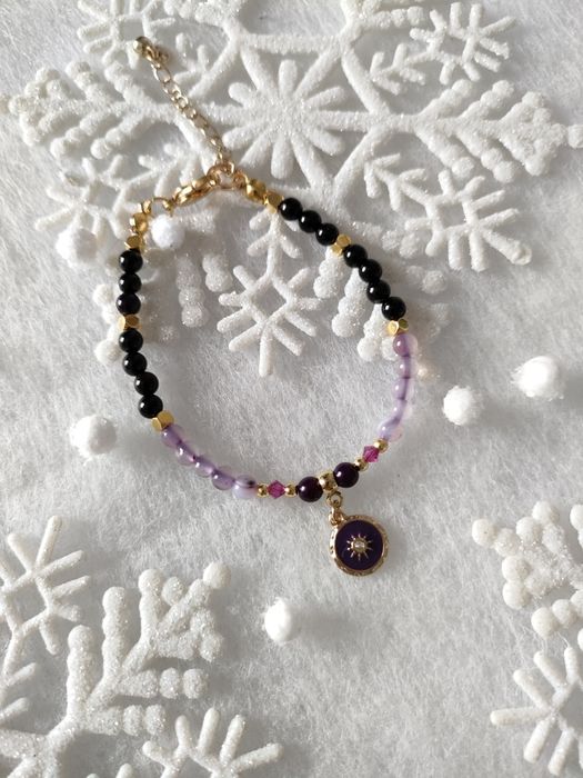 Bransoletka kamienie naturalne Agat i Onyks