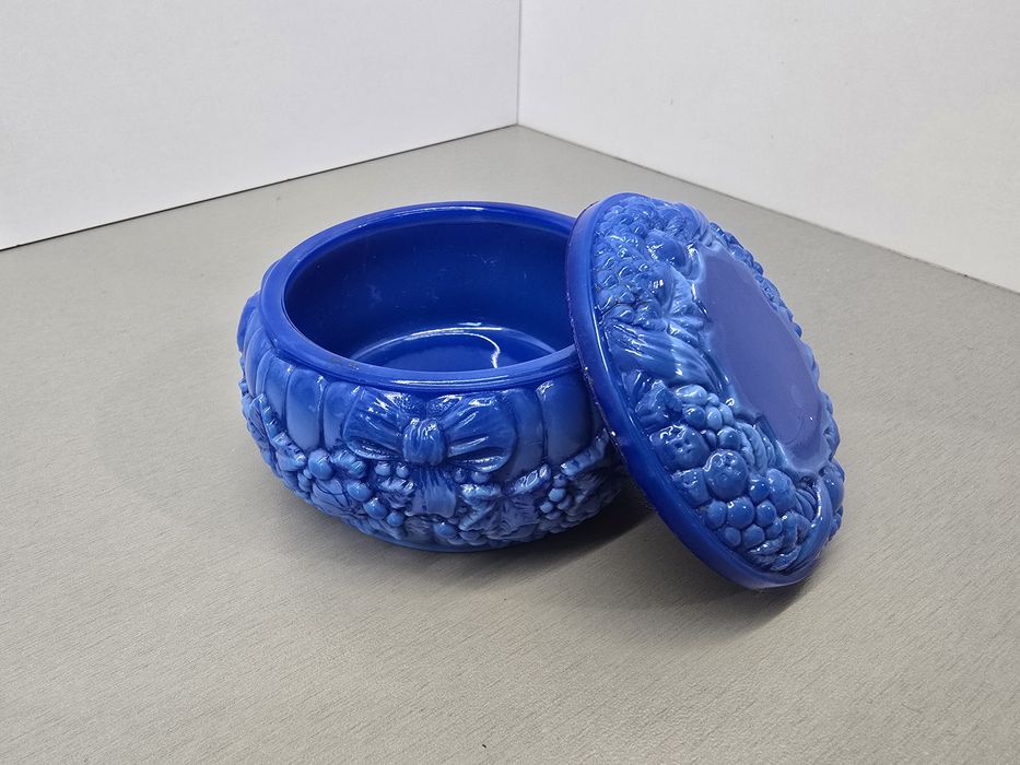 Art Deco Czeski Heinrich Hoffman Szkło Opaline puzderko
