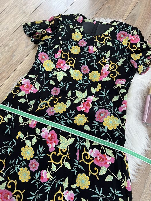 Piękna elegancka sukienka w kwiaty długa midi xxl 44