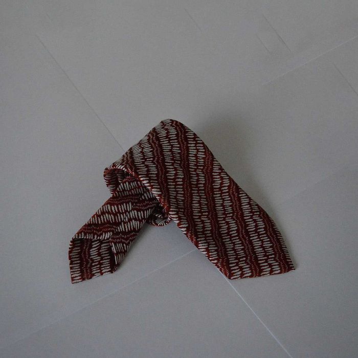 Elegancki krawat Miranda vintage wzorki retro PRL 70 80 90 bordowy burgundowy w paski Turek