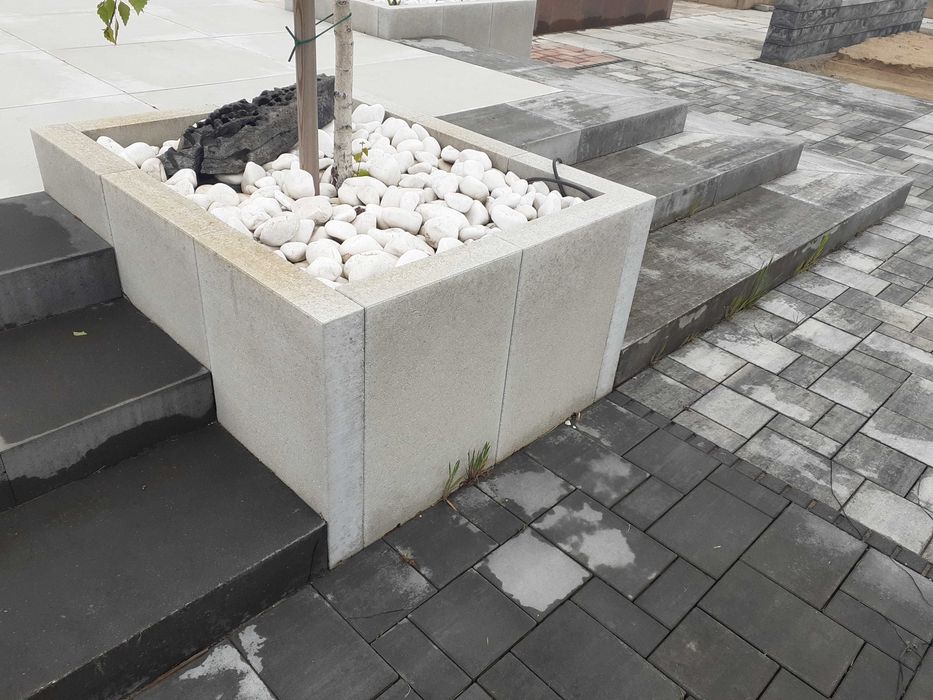 Blok Venetto Palisada Mur oporowy 125x45 cm Biały II gatunek