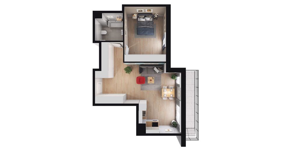 2-pokojowe mieszkanie 56m2 + balkon Bezpośrednio