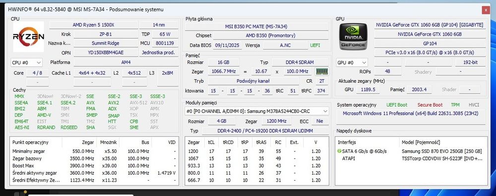 Komputer gamingowy do gier Ryzen 5 Geforce WIN11 !!