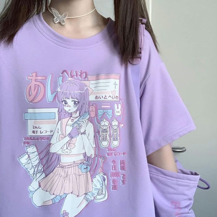 Футболка жіноча стилю y2k фіолетова