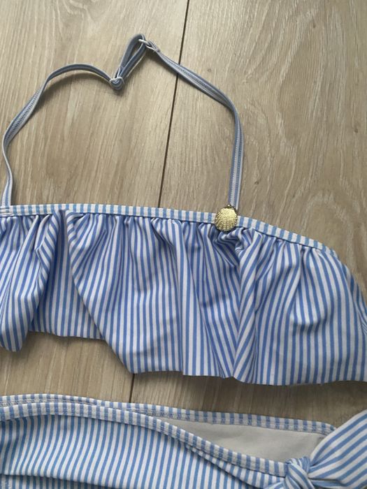 H&M 134 140 strój kapielowy kostium bluzeczka packi marynarski niebies