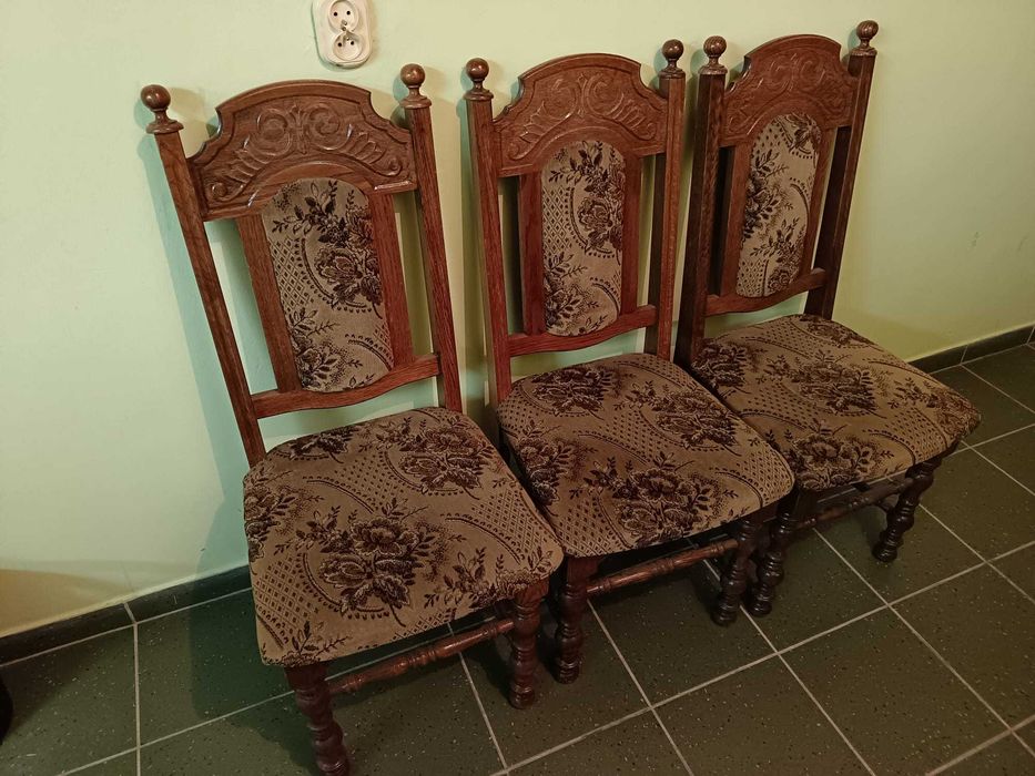Dębowy komplet jadalniany – Stół rozkładany + 6 krzeseł | Styl rustykalny | Solidne wykonanie [nowa cena]