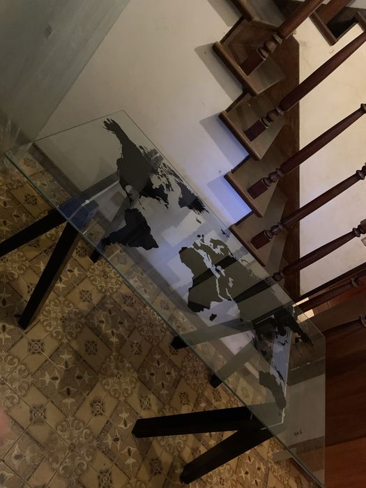 Mesa Secretária de Designer Francês Habitat "Archi" (Tréteaux) – Edição Vintage em Wengé e Aço Escovado (160cmx81)