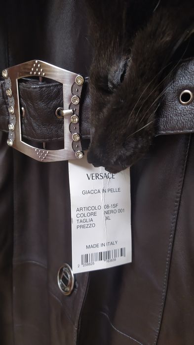 Шкіряне пальто, плащ Versace (Італія) нове