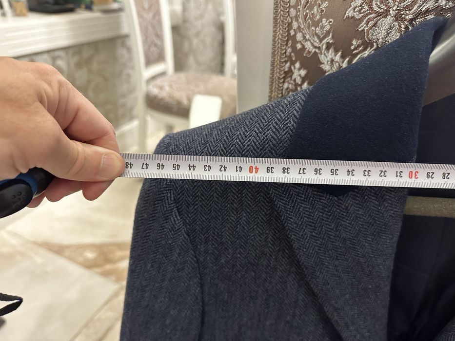 Чоловіче вовняне пальто Gregory Arber сіро сине /шерстяное пальто