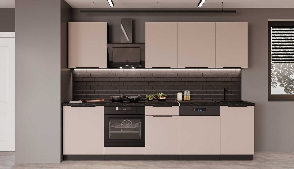 Kuchnia ARONA kaszmir – nowoczesne meble modułowe. Dowolny układ