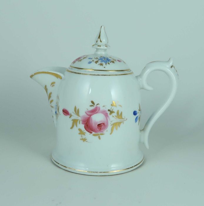 Leiteira com tampa Vista Alegre Séc. XIX - Pintura Manual