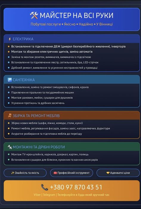 Чоловік на годину/Муж на час/ Майстер