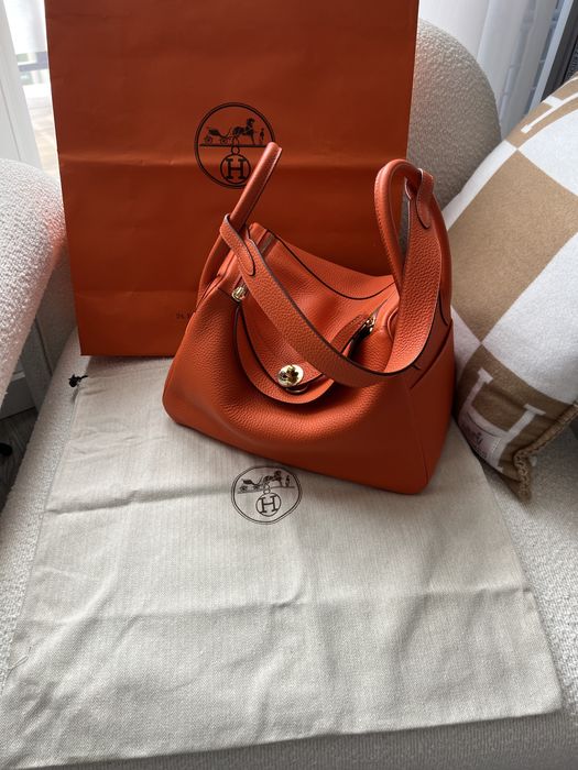Torba Hermes Lindy 30 orange letnia super skóra