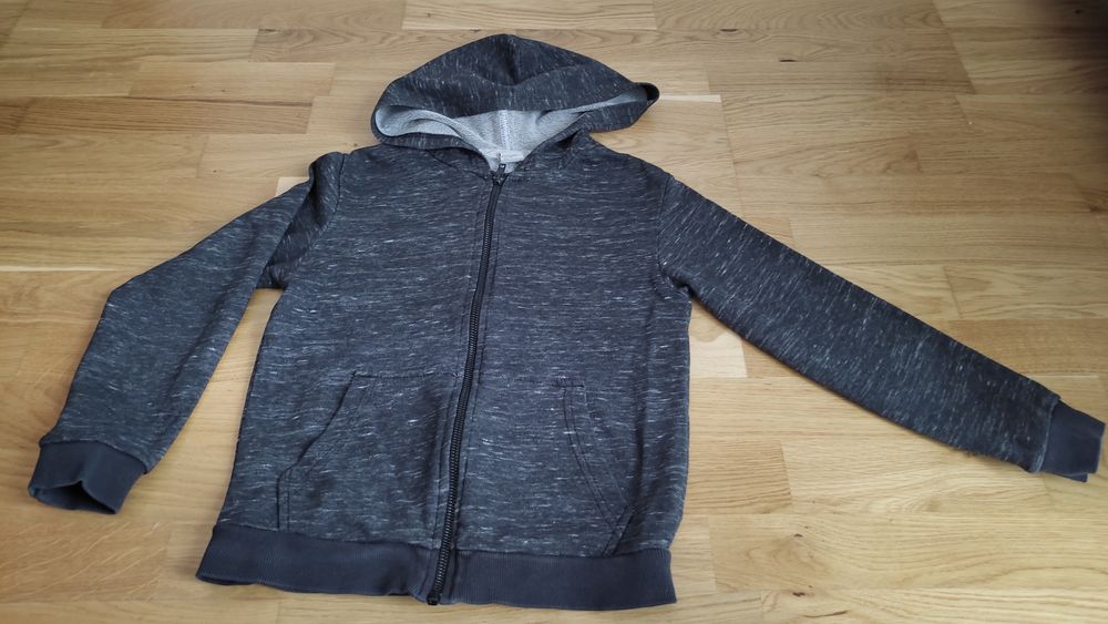 Bluza z kapturem czarny melanż r. 12128 H&M