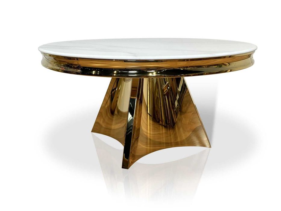 Okrągły stolik kawowy w stylu glamour model T963 Gold 100, 80CM