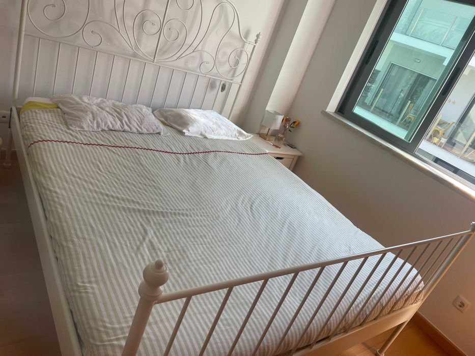 cama ferro branco