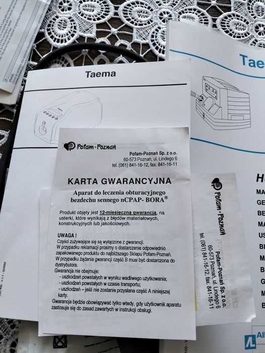 Aparat do leczenia ambulatoryjnego bezdechu sennego Bora