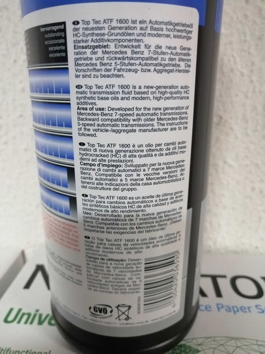 Óleo Caixa de Velocidades Aut. Top Tec ATF 1600 Liqui Moly 1 L