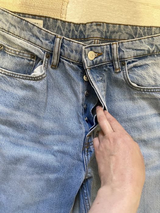 Чоловічі джинси zara straight button fly 42/32 розмір