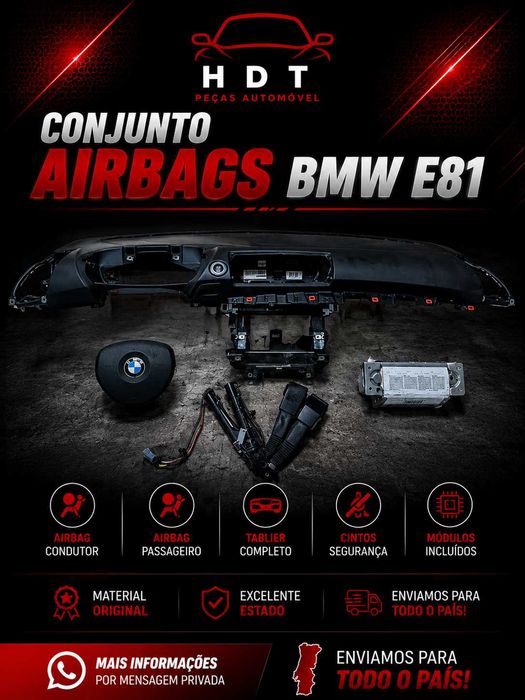 Conjunto airbags bmw serie 1 ano 2005