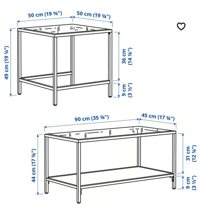 Mesa de centro e apoio VITTSJÖ (IKEA)