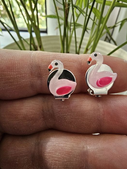Klipsy dla dziewczynki flamingi handmade