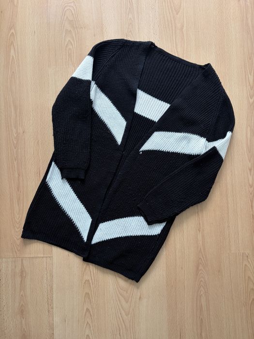 Kardigan narzutka sweter z paskami L 40
