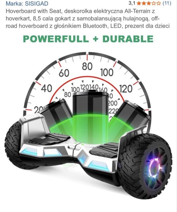 Sprzedam Hoverboard with Seat, deskorolka elektryczna, nie wysyłam odbior osobisty