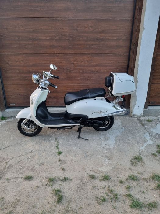 Skuter Retro  50 4t Chromy Biały połysk  Kufer Dowóz Tanio Polecam!!!